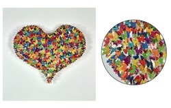 Butterfly Heart by Marcus Botbol - Original Mixed Media on Board sized 39x39 inches. Available from Whitewall Galleries